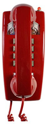 NDDIAN Telefono con Filo/Telefono Retro/Appeso a Parete Telefoni Decorativi Vintage/Telefono a Muro con Tecnologia a Pulsante/Toni suoneria in Metallo/Telefoni fissi/Telefoni antichi Rosso