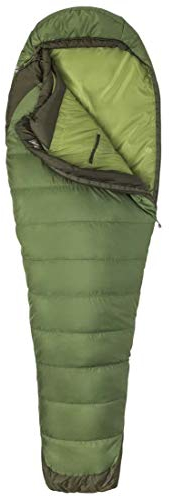 Marmot Trestles Elite Eco 30 Long, Mumienschlafsack, leichter Sommer Schlafsack, ideal zum Camping und Trekking, Vine Green/Forest Night, LZ