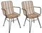 Vintagehaus Gartenstuhl Esszimmerstuhl Hacienda Rattan Vela mit Armlehne In/Outdoor Natur (2 Stück)
