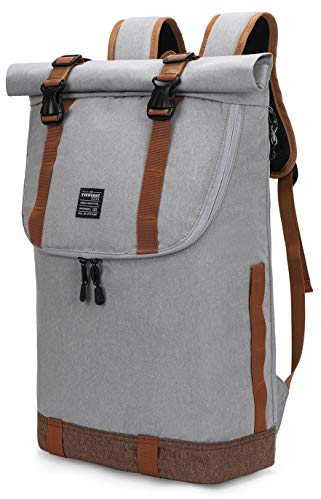EverVanz Laptop-Rucksack, wasserdichter Reiserucksack, Rucksack für Damen und Herren, leicht, lässig, elegante Schultasche, 7. Hellgrau, Kompakt, elegant