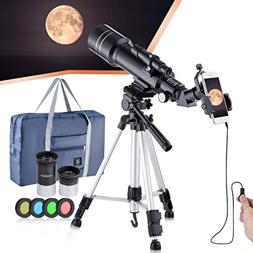 Refraactive Professional Astronomisches Teleskop HD hohe Vergrößerung Dual-Use geeignet für Erwachsene oder Kinder Anfänger tragbar und ausgestattet mit Stativ und Foto-Adapter