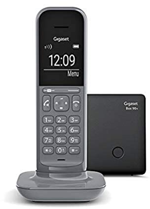 Gigaset CL390A - Téléphone Fixe sans Fil au design Moderne avec Répondeur Intégré au Combiné, Grand écran Rétro-Éclairé, fonctions Mains Libres et Blocage D'appels - Gris Anthracite
