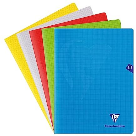 Clairefontaine 313362C Un Cahier Agrafé Mimesys Rose - 24x32 cm - 96 Pages Petits Carreaux - Papier Blanc 90 g - Couverture Polypro