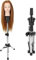 Hairdressing Training Head Holder Adjustable Mannequin Head Stand Foldable Wig Tripod Stand Salon Hair Clamp Model Silver,14.9-23.1in(Only triangular brackets)