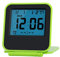 Ymiko Digitaler Reisewecker, Faltbarer tragbarer Mini-Weckkalender Temperatur- und Timer-LCD-Uhr mit Schlummermodus mit weicher Blauer Hintergrundbeleuchtung, kompakte Schreibtischuhr für (Grün)