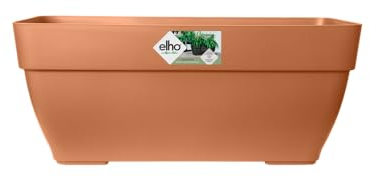 Elho Vibia Campana Trough 80 - Planteur pour Extérieur - Ø 76.5 x H 33.3 cm - Marron/Terre Cuite