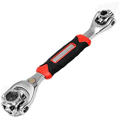 Dreneco 8 en 1 Llaves de Vaso, Profesional Socket Llave Multifuncional Herramientas, Hex llave multiusos, Universal Muebles Reparación de Coche con una cabeza giratoria de 360 °, 8-21 mm