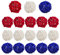 Frotox Christmas Bauble,15pcs Red White and Blue Rattan Balls 4th of July Decorations for Home DIY Vase Bowl Filler Ornament