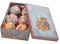 Dmora - Box 6 Weihnachtskugeln, gemusterte Bärte Ornamente, Set Sortiment Weihnachtskugeln, Box Set Weihnachtsbaum, Durchmesser 7,5 cm, Mehrfarbig
