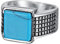 PAMTIER Herren Edelstahl Quadratischer Edelstein Siegelring Blauer Stein Vintage Daumenfingerringe Größe 72