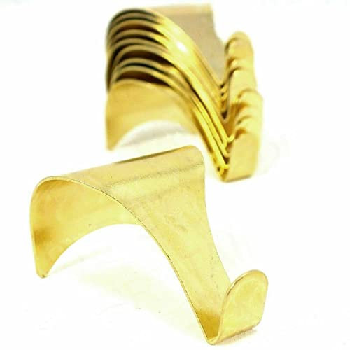 SISI UK® Picture Rail Hooks ,Brass Finish, Moudling Hooks, Picture Rail Moulding Hanging Metal Wall Hooks (Pack of 8)