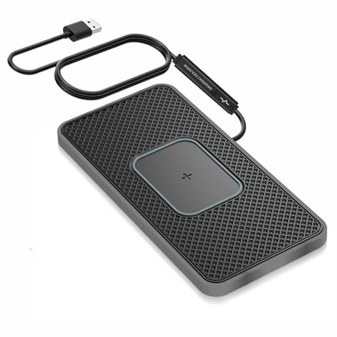 Wireless Charger Car Charging pad,SANMIDO Fast Wireless Phone Charger Cell Phone Non Slip Cordless Charging mat Compatible with iPhone 11/12/12/14/15 Galaxy S21/S22/S23/24 NOTE10 (C1P)