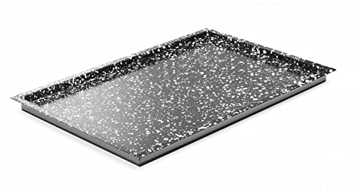 HENDI Backblech, CONVECTOMAT, breiter Außenrand, gerade Ecken, Antihaftbeschichtung, temperaturbeständig bis 300°C, Ofenblech, Kuchenblech, 600x400x(H)20mm, emaillierter Stahl, Marmoroptik