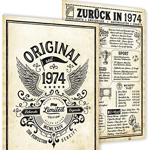 mojoliving 51 Geburtstag Geschenk | lustige 1974 Geburtstag Poster | Deko 51 Geburtstag Frauen | Deko 51 Geburtstag Männer | 1974 Geburtstag Frauen/Männer | 51 Geburtstagskarte