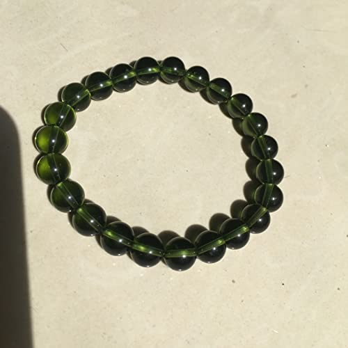 Natürliche MoldaVIT GRÜNE AERLITE TSCHECHISCHE CRYSTER Stone RAW Stone Mahlzeit 8mm Bead Meteorit Armband .SBOTTON-8571 (Size : 1pcs)
