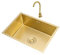 Fregadero De Cocina Fregaderos De Baño Acero Inoxidable Dorado, Fregadero Empotrado con Grifo Fregadero Bajo Encimera Lavabo Cafe Bar Fregadero (Color : Gold~A, S : 60x40cm)
