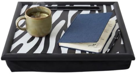 Premier Housewares Queen Flamingo Lap Tray Sturdy Wood With Digital Art Pattern, Cushioned Base iPad Slot Fun Design Lap Tray (32 cm x 8 cm x 43 cm)