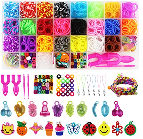 REX-WORLD 2500+ Loom Bands 23 Colors Refill - Friendship Bracelet Making Kit - Gift- DIY Toys - X-mas- Rubber- Color Beads- for Kids Boys Girls Age 3 4 5 6 7