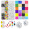Kit di Perline per Creazione di Bracciali e Gioielli Fai da Te - 3800 Vetro, 1200 Lettere e Kandi Multicolori - Con Anello Aperto e Filo Trasparente