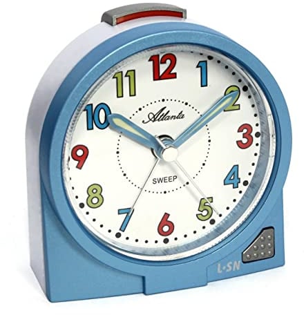 Atlanta Kinderwecker ohne Ticken Analog Jungen Blau - 2127/5