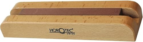 KD89 Horotec MSA16.204 - Base in legno con 1 pietra India per affilare i cacciaviti., marrone