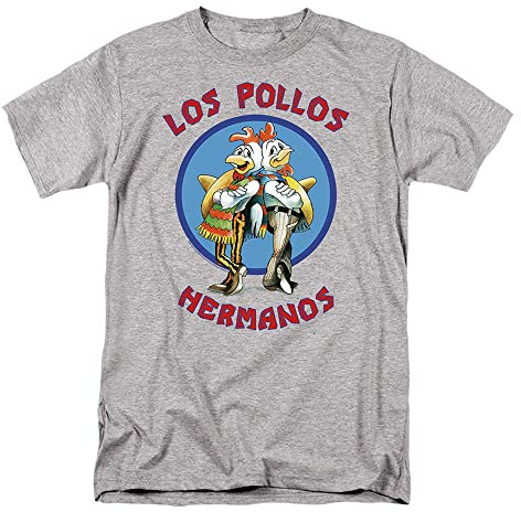 Cotton Soul Breaking Bad Los Pollos Emblem Mens T Shirt, Grey Heather, MED