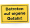DankeDir! Betreten auf eigene Gefahr - 30 x 20 cm Schild - lustiger Spruch Spruchschild Hinweis Türschild Geburtstagsgeschenk - Freunde Party Deko Geschenk Geschenkidee Privatgrundstück