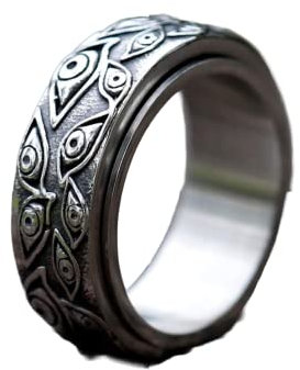 LAYCHEN Neu Drehbare Ringe Für Männer Aus Der Japanischen Mythologie Mit Geschnitzten Augen Für Teenager-modeschmuck