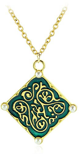 Halskette anhänger schmuck Triss Merigold Medaillon Anhänger Halskette Perlen Goldkette Wizard Wild Hunt Cosplay Schmuck Halsketten Damen Herren Accessoires
