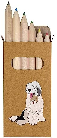6 x 'Alter englischer Schäferhund' Kurze 85mm Bleistifte/farbige Bleistift Set (PE00053246)