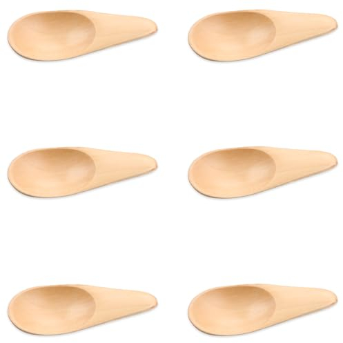 6PCS -Vanyibro- Creative Small Wooden Spoon Set for Tea, Coffee, Milk, Spice, Bath Salt, and Candy,Mini Milk Powder Spoons