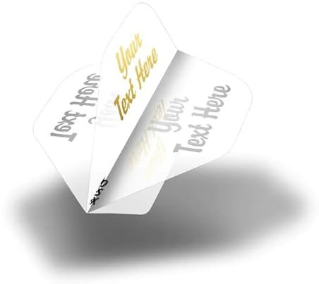 DESIGNA DARTS Personalised 100 Micron Flights | Custom Hot Foil Print Dart Flights | 5 Sets of 3 Flights, Standard, Clear (PF9006CL)