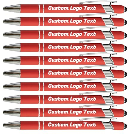 HEYZARDA Kugelschreiber mit Gravur Kugelschreiber Personalisiert mit Namen Text Logo Rot 50 Pcs