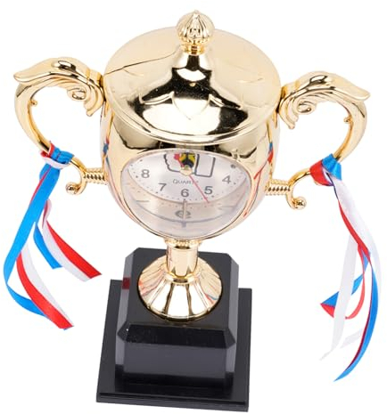 MAGICLULU Trophäen-wecker Quarz-wecker Vintage Wecker Großer Goldener Pokal Wecker Am Bett Dekorativer Wecker Doktoranden Uhr Wohnzimmerwecker Retro-wecker Siegerpokal Gewidmet Tisch Student