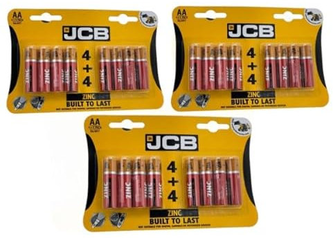 Heavy Duty Disposable AA Size Zinc Chloride Batteries R6 1.5V JCB Pack of 24