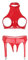 CHICTRY Womens 2 Piece Lingerie Set Stretch Vinyl Shelf Bra Quarter Cup Bra Tops with Panty Nightwear 6# Red A XXL