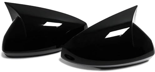 Rückspiegelkappe Rückspiegel Abdeckung Für VW Polo Mk6 AW Für GTI 2018-2021 OX Horn Auto Kappen Shell Trim Carbon Look Außen Spiegelgehäuse (Farbe : Glossy Black)