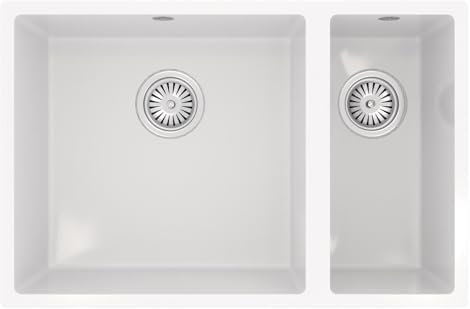 Liquida CM670GW 1.5 Bowl Comite Undermount/Inset Gloss White Kitchen Sink