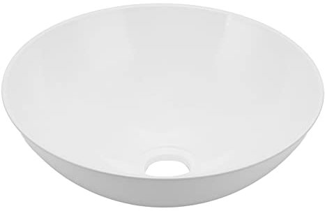 XTevu Gefäßwaschbecken, runde Schüssel, modernes Acryl-Aufsatzwaschbecken, Waschbecken, Arbeitsplatte, Wohnmobil, Badezimmer, Toilette für Wohnwagen, Wohnmobile, Yachten,