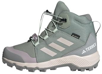 adidas Terrex Mid Gore-TEX Hiking Shoes Kids, Silver Green/Putty Mauve/preloved fig, 5 UK Child