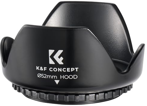K&F Concept Pare-Soleil 52mm et Chiffon de Nettoyage Compatible avec Objectif Appareils Photo Reflex Numériques