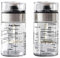 Betty Bossi - Dressing-Shaker - 2er Set 0,25 Liter - Schnell und Einfach Selbermachen - 2 aufgedruckte Rezepte für italienische und französische Salatsauce - Glas Edelstahl Kunststoff Silikon