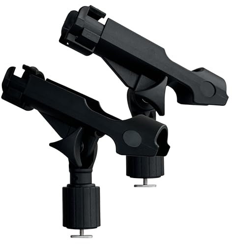 Angelrutenhalter mit Schienenhalterung, universelle T-förmige Schraube auf Schiene für Kajak, Kanu, Angelboot (2 Stück Rutenhalter)