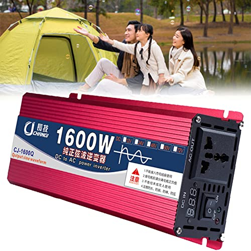 Onduleur à Onde sinusoïdale Pure 1600 W/2200 W/3000 W 12 V/24 V/48 V/60 V DC vers 220 V AC Convertisseur de Puissance pour Voiture, Camping-Car, Camion, Voiture, Bateau, Camping, 48 V-2200 W (12 V 16