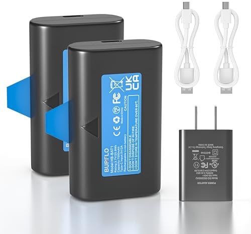 Burflo 2-Pack Rechargeable Battery for SimpliSafe Wireless Outdoor Security Cameras SSCAM-BAT11 SCM301 CMOB1 CM0B1,Upgraded 7000mAh Replacement Batteries–Includes 2 Charging Cables &USB Wall Plug (2)