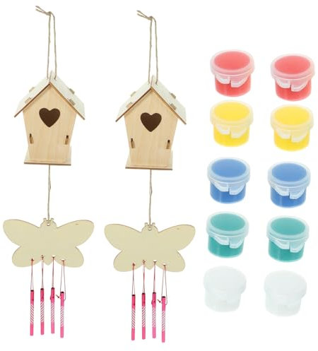 CIYODO Holz Vogelhaus Diy Zum Bemalen Für Junge Mädchen Outdoor Vogel Nistkasten Puzzle Anhänger Bastelset Naturmaterialien