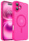 BENTOBEN Coque Magnétique pour iPhone 16 Plus Compatible avec MagSafe Étui Protection Antichoc Complète de l'appareil Photo,Housse Mat Translucide Anti Rayures Coque iPhone 16 Plus 6.7-Rose Rouge