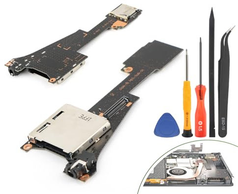 for Nintendo Switch OLED Game Cartridge Card Reader Replacement for NS Switch OLED HEG-SUB-01 Micro SD Card Slot Tray with Headphone Jack Port Accessories Parts with Repair Tools
