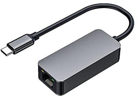 Yzdysg Adaptateur USB C vers Gigabit Ethernet Rj45 2,5 G Type-C vers convertisseur LAN 2500 m sans lecteur en alliage d'aluminium