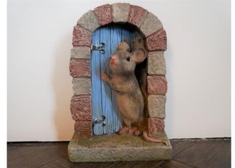 Hardware For You Ltd Resin Mouse Doorway Fairy Garden Door Ornament Decoration Mice Lover Gift Home